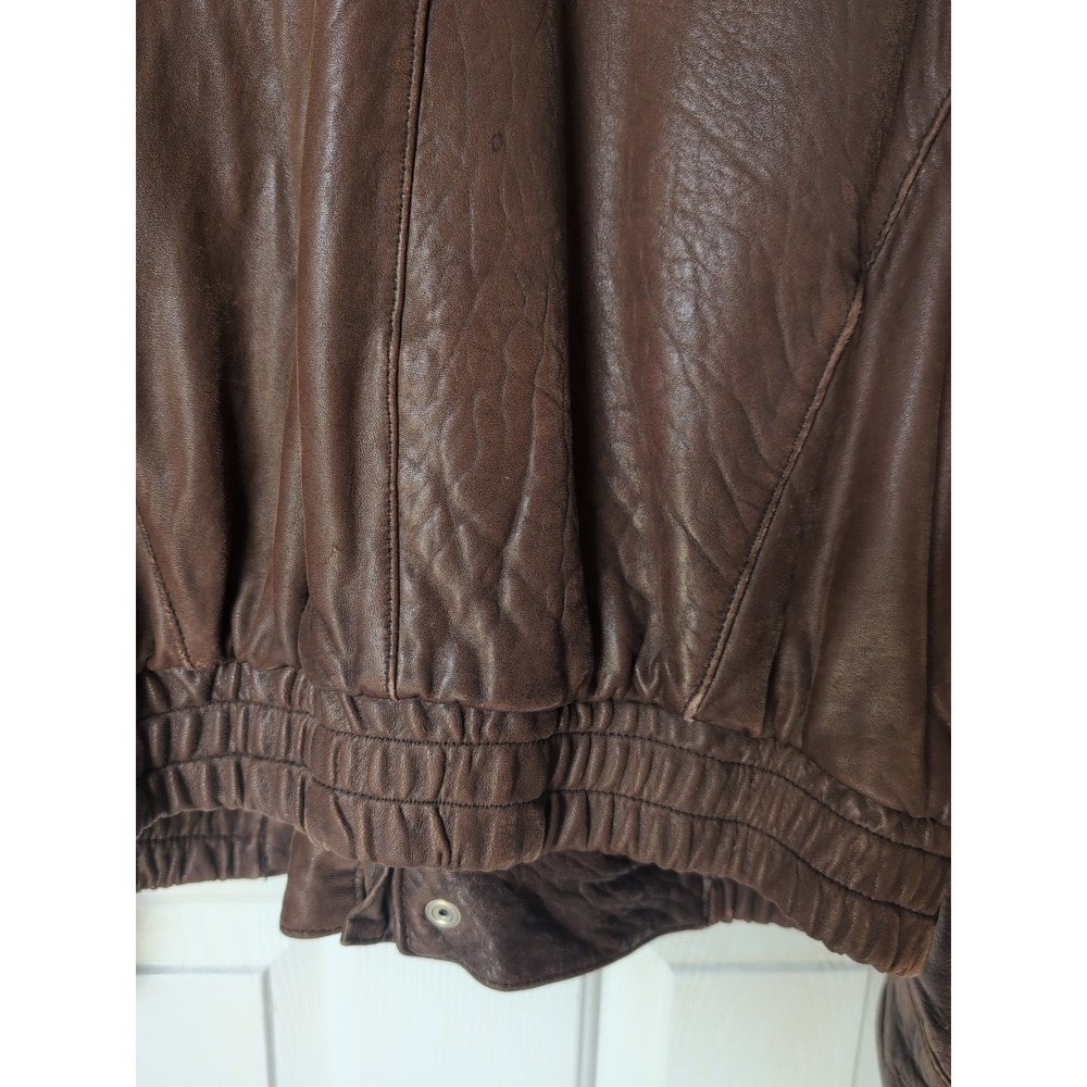 Vintage Expedition Leather Bomber Jacket Made in Korea Brown XL,Incredibly Soft - Picture 12 of 16